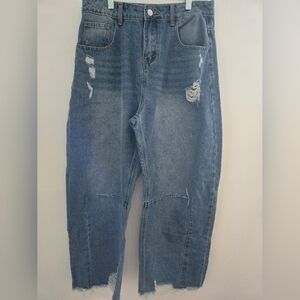 Distressed Blue Jeans